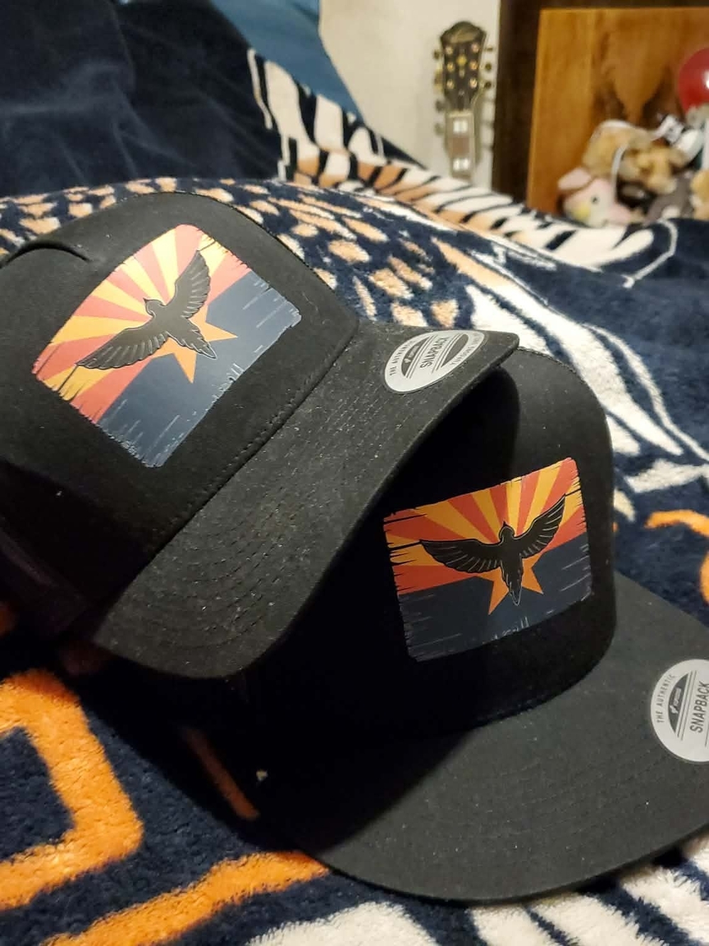 Black Trucker Hat Flat And CURVED BILL